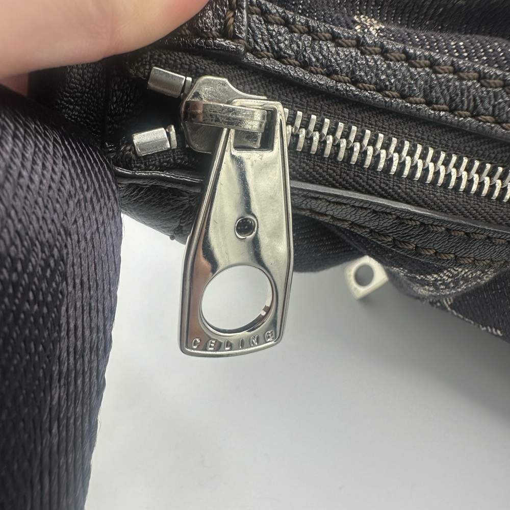 CELINE Denim Macadam Triomphe Indigo Blue Shoulder Bag - Picture 7 of 9